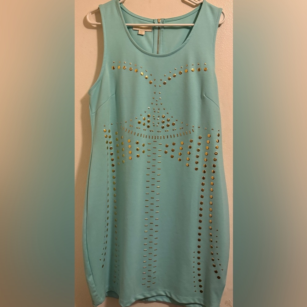 Aqua Dress with Gold Stud Accents NWT SIZE XXL